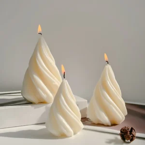 Wave Strip Cone Shape Christmas Candle