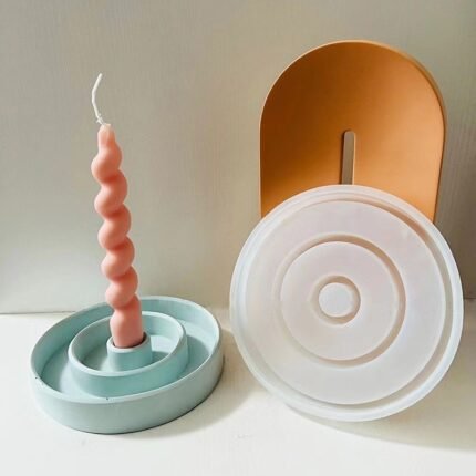 Round Aromatherapy Candle Holder Glue Cement Mold